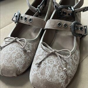 Jeffrey Campbell embroidered leather flats